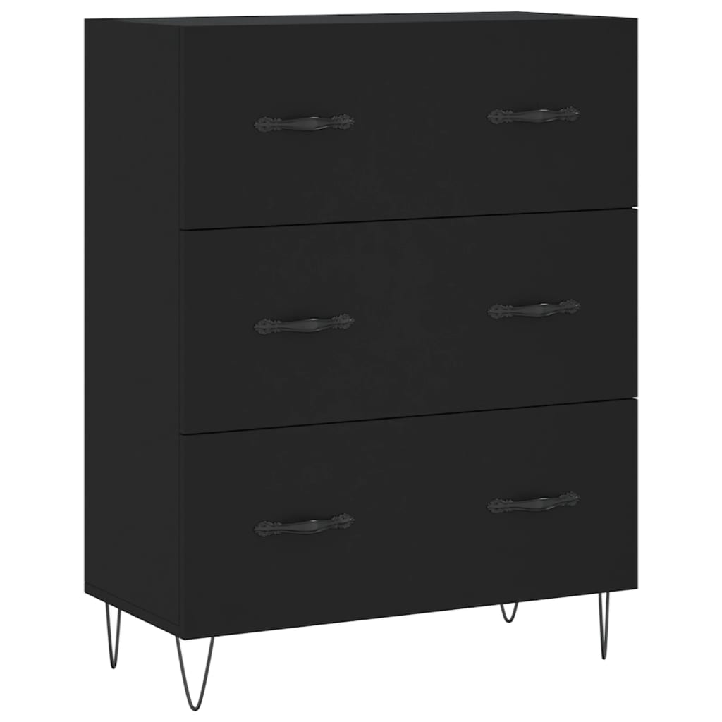 Tall cabinet, black, 69.5x34x180 cm, composite wood