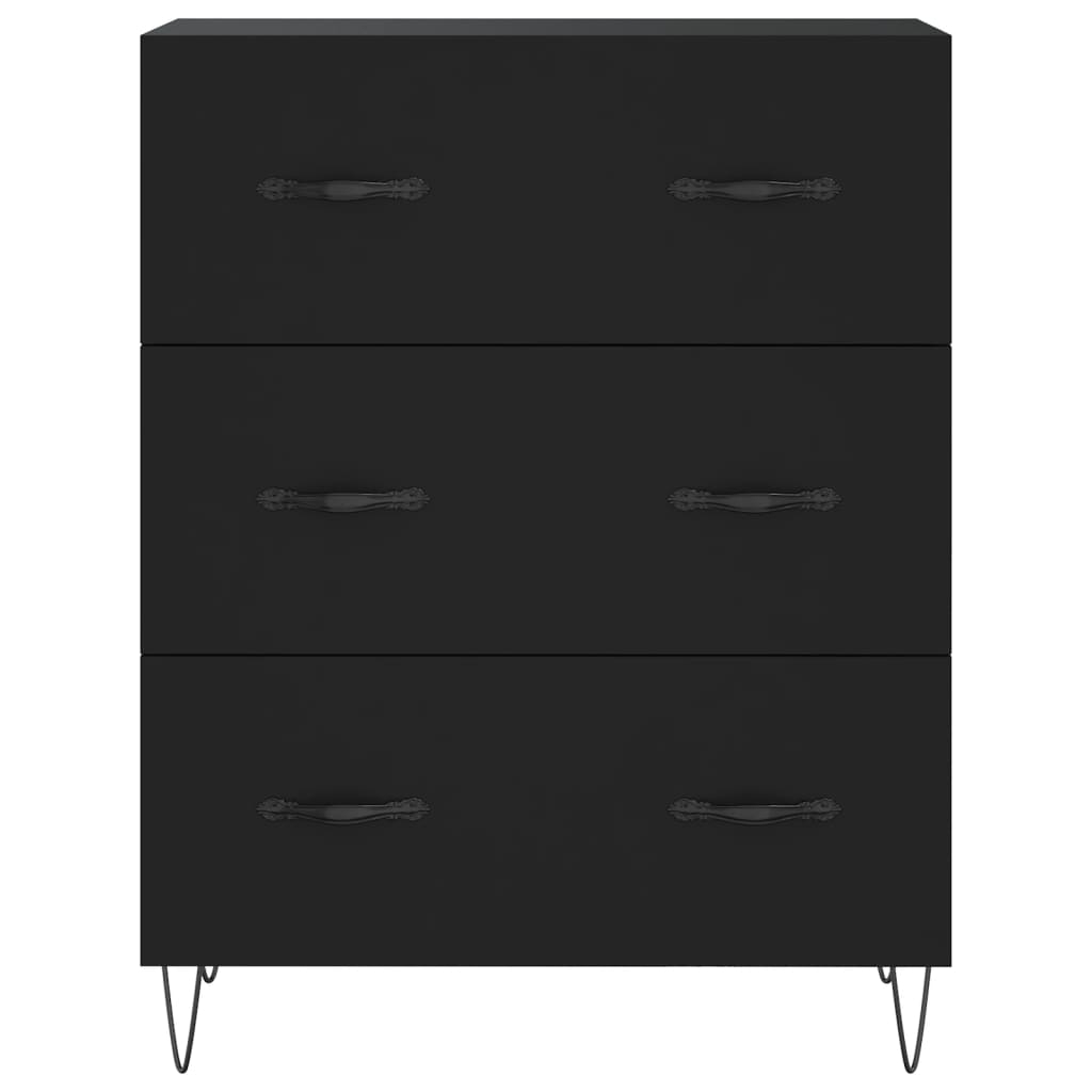 Tall cabinet, black, 69.5x34x180 cm, composite wood