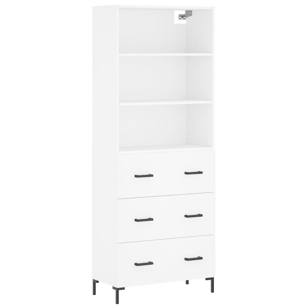 Tall cabinet, white, 69.5x34x180 cm, composite wood