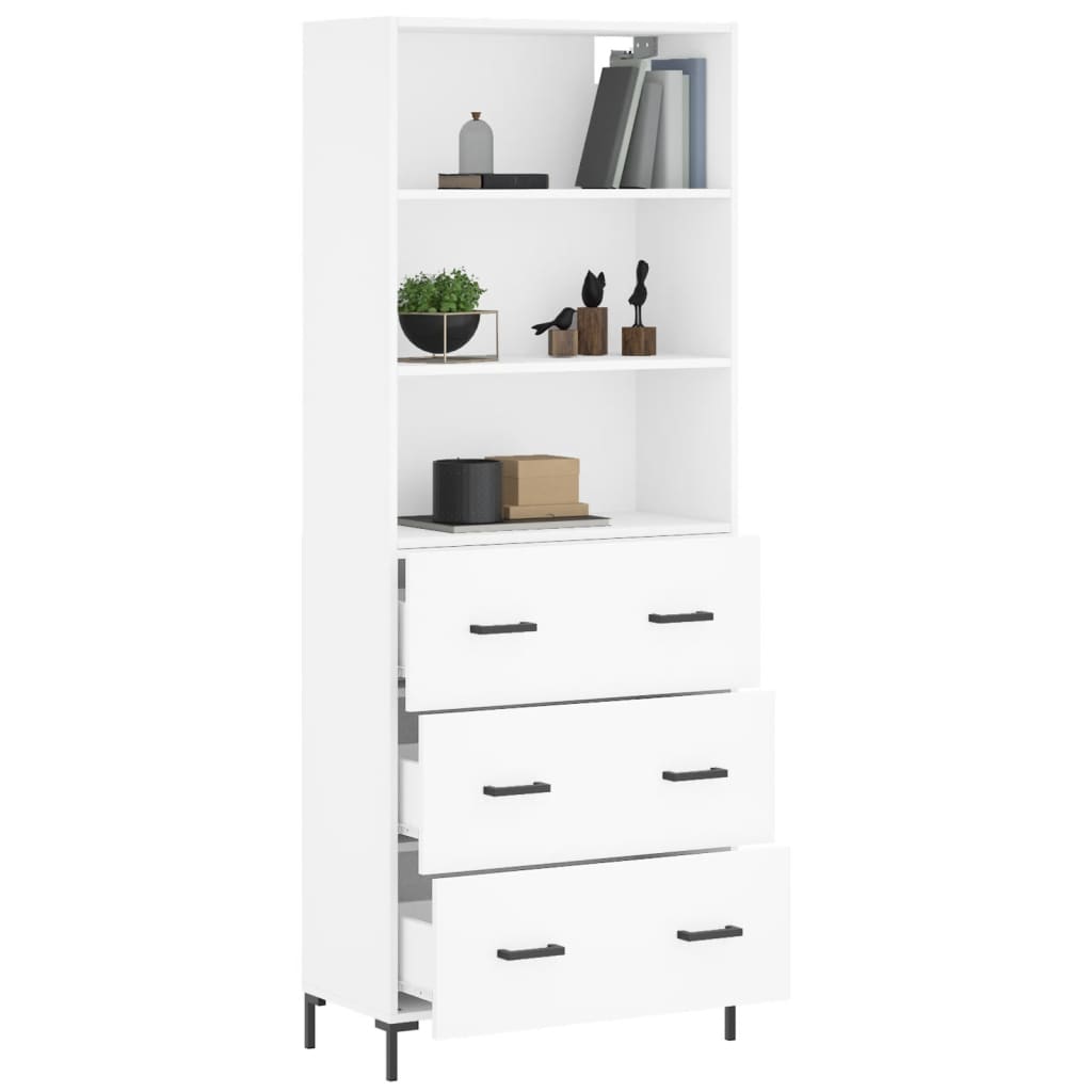 Tall cabinet, white, 69.5x34x180 cm, composite wood