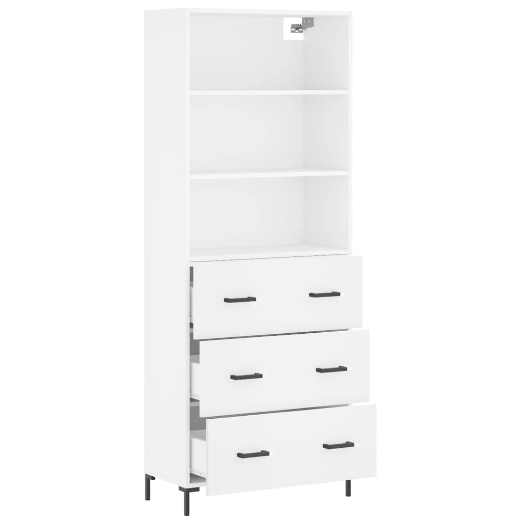 Tall cabinet, white, 69.5x34x180 cm, composite wood