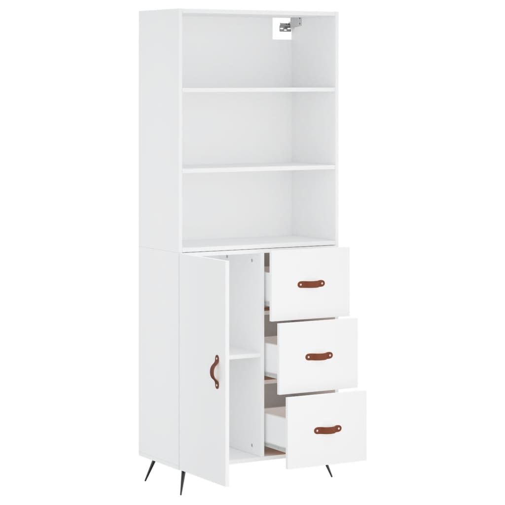 Tall cabinet, white, 69.5x34x180 cm, composite wood