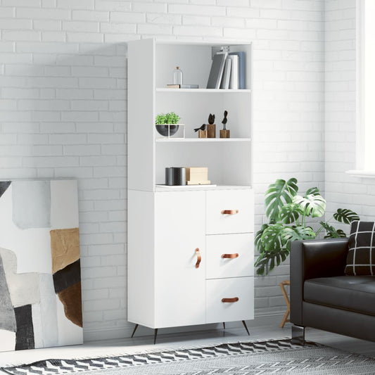 Tall cabinet, white, 69.5x34x180 cm, composite wood