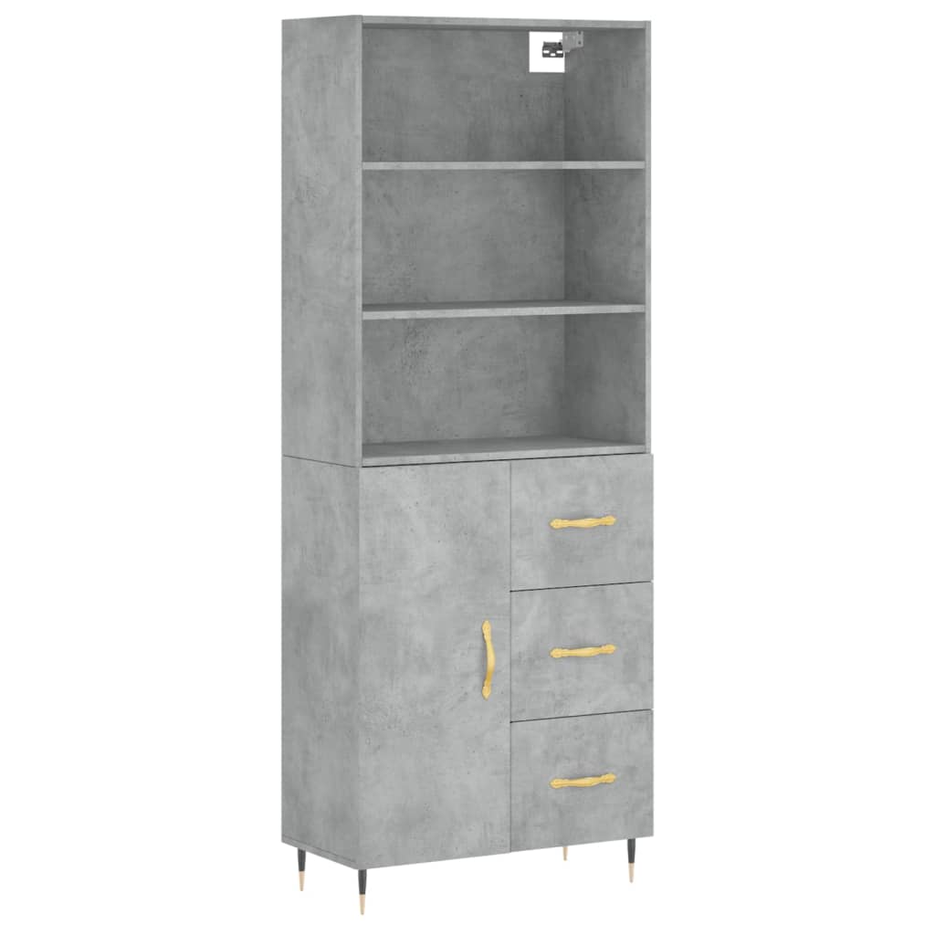 Tall cabinet, concrete gray, 69.5x34x180, composite wood