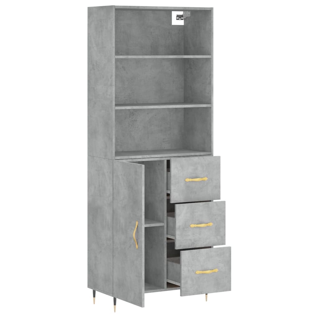 Tall cabinet, concrete gray, 69.5x34x180, composite wood