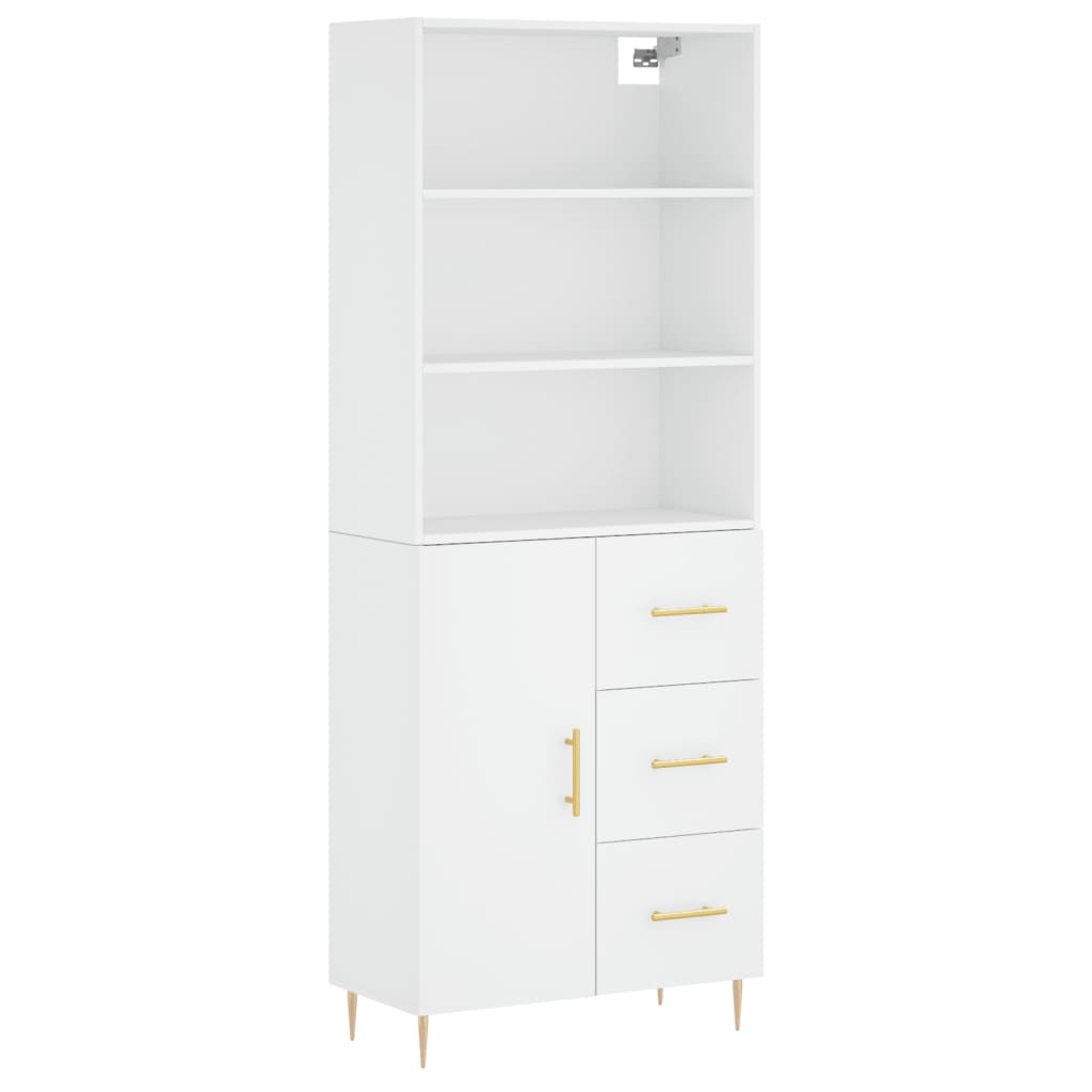 Tall cabinet, white, 69.5x34x180 cm, composite wood