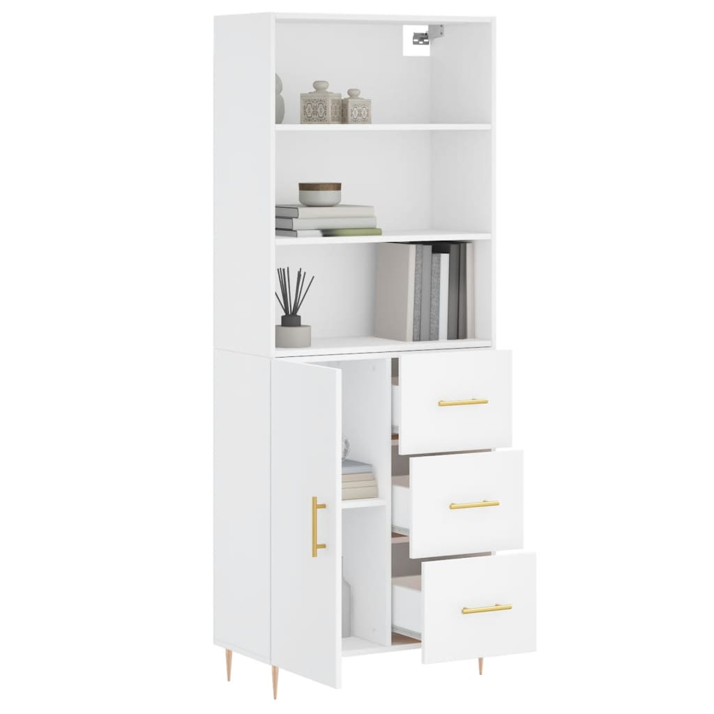 Tall cabinet, white, 69.5x34x180 cm, composite wood