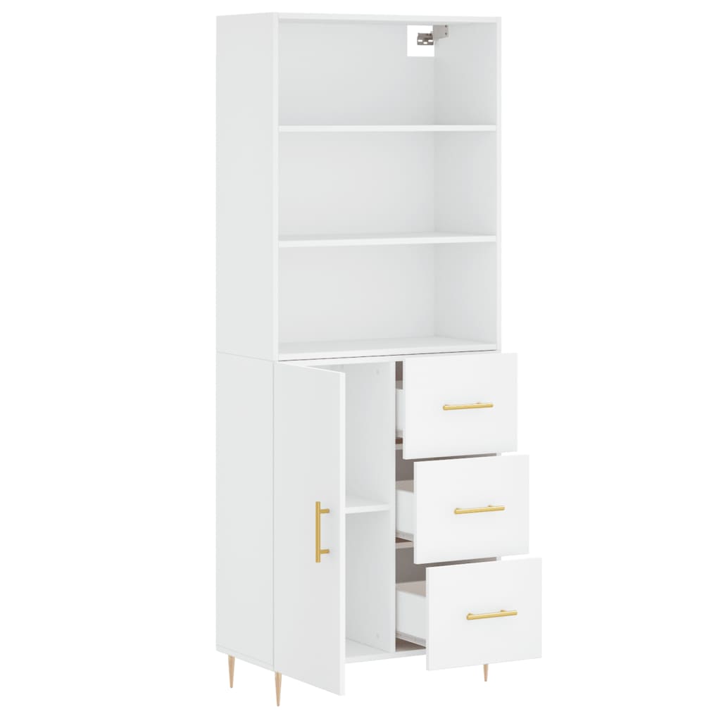 Tall cabinet, white, 69.5x34x180 cm, composite wood