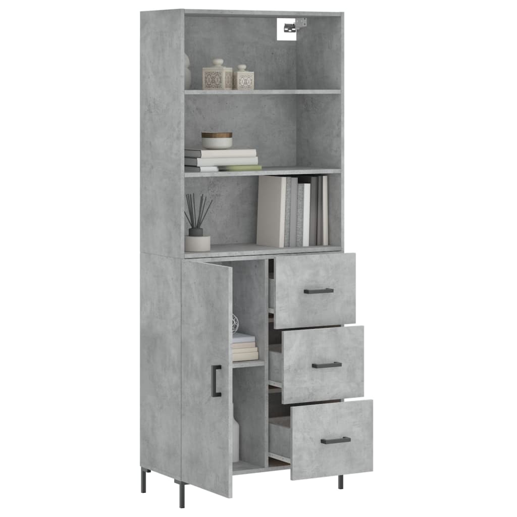 Tall cabinet, concrete gray, 69.5x34x180, composite wood