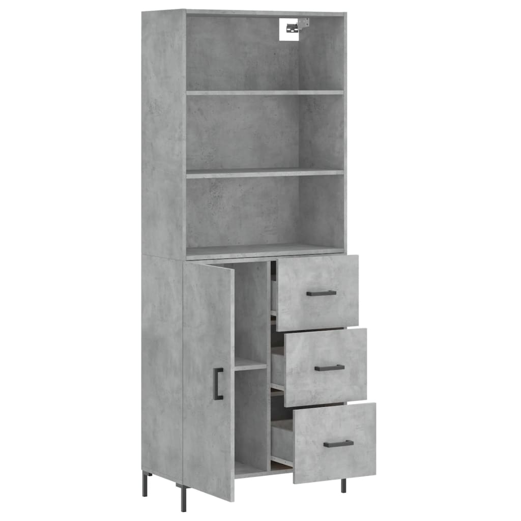 Tall cabinet, concrete gray, 69.5x34x180, composite wood