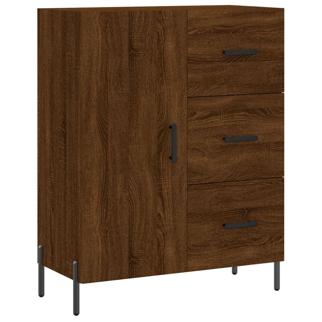 Tall cabinet, brown oak, 69.5x34x180 cm, composite wood