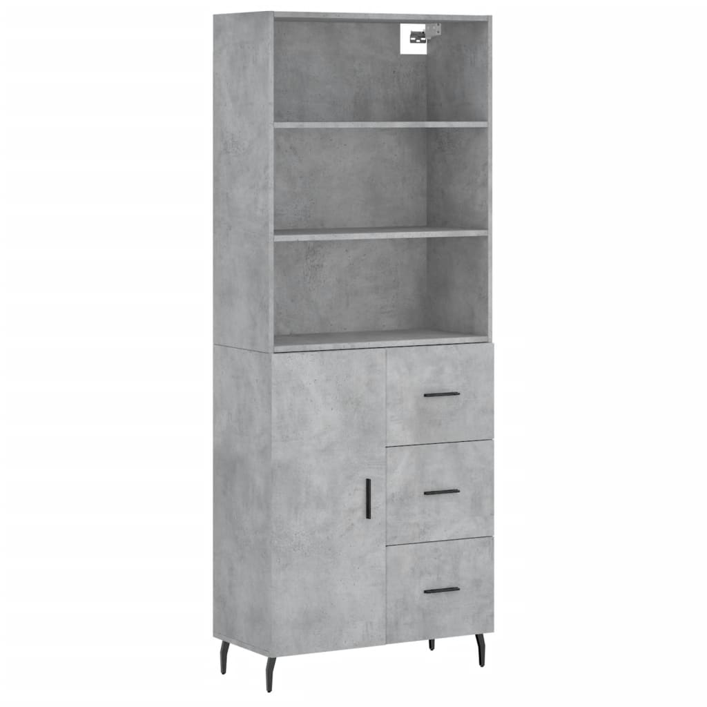 Tall cabinet, concrete gray, 69.5x34x180, composite wood