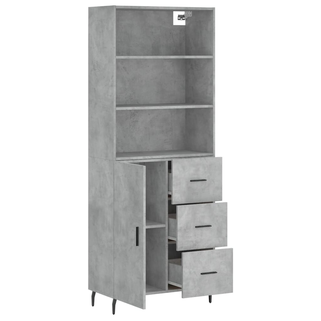 Tall cabinet, concrete gray, 69.5x34x180, composite wood