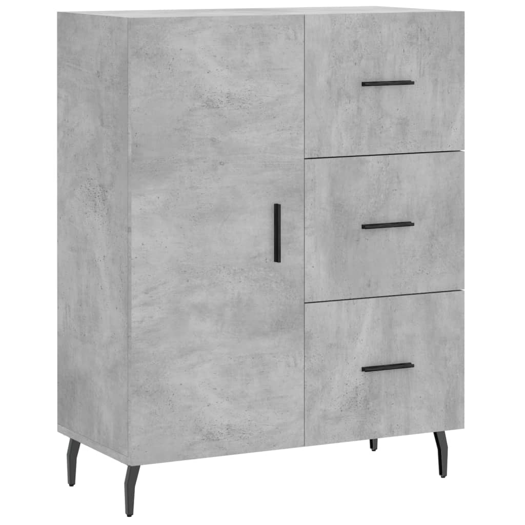 Tall cabinet, concrete gray, 69.5x34x180, composite wood