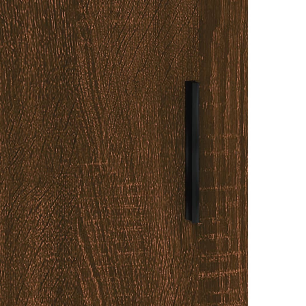 Tall cabinet, brown oak, 69.5x34x180 cm, composite wood