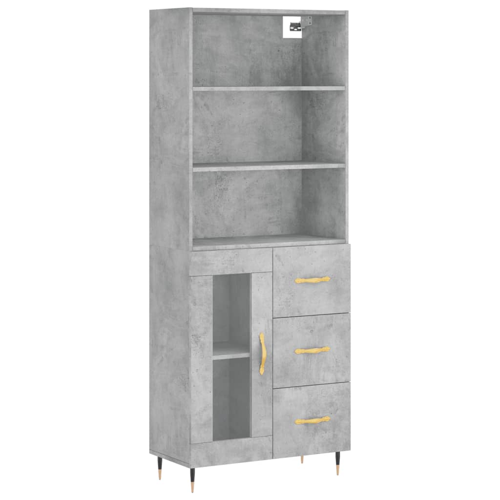 Tall cabinet, concrete gray, 69.5x34x180, composite wood