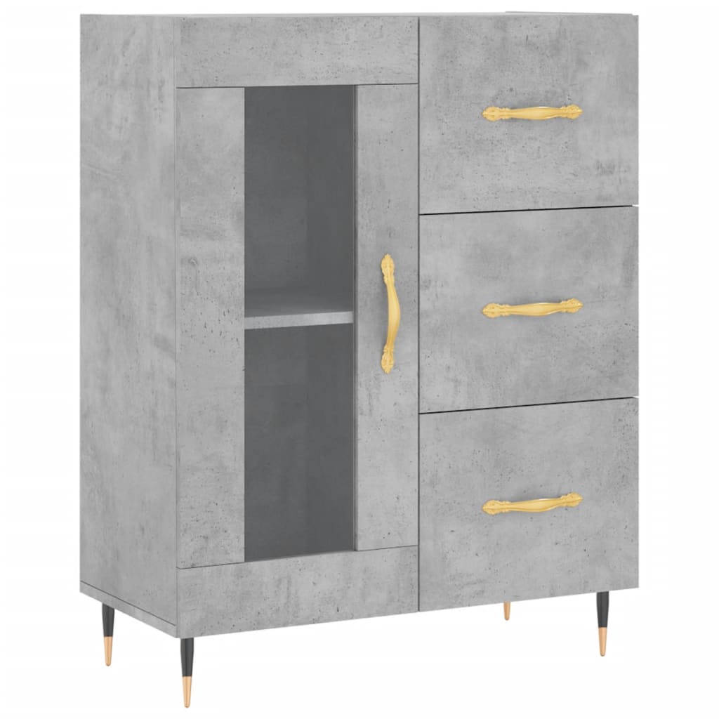 Tall cabinet, concrete gray, 69.5x34x180, composite wood