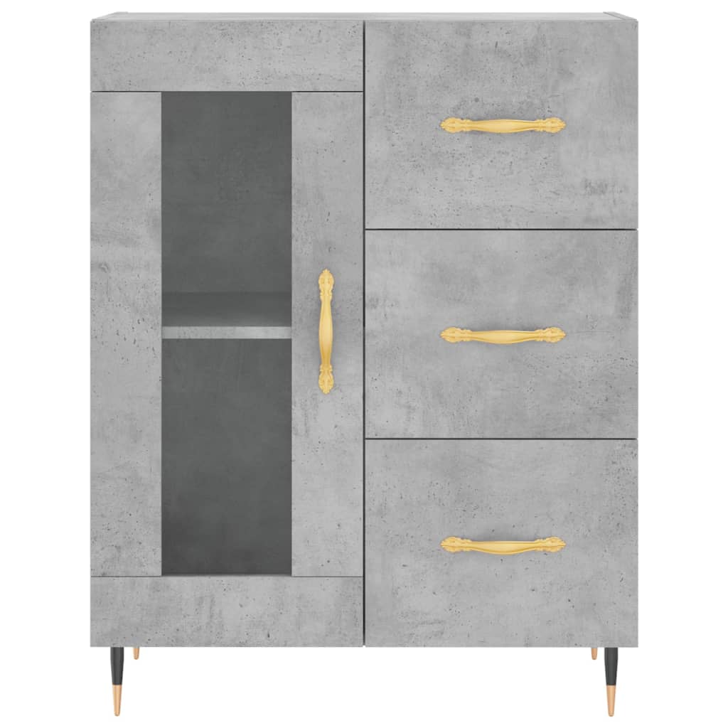 Tall cabinet, concrete gray, 69.5x34x180, composite wood