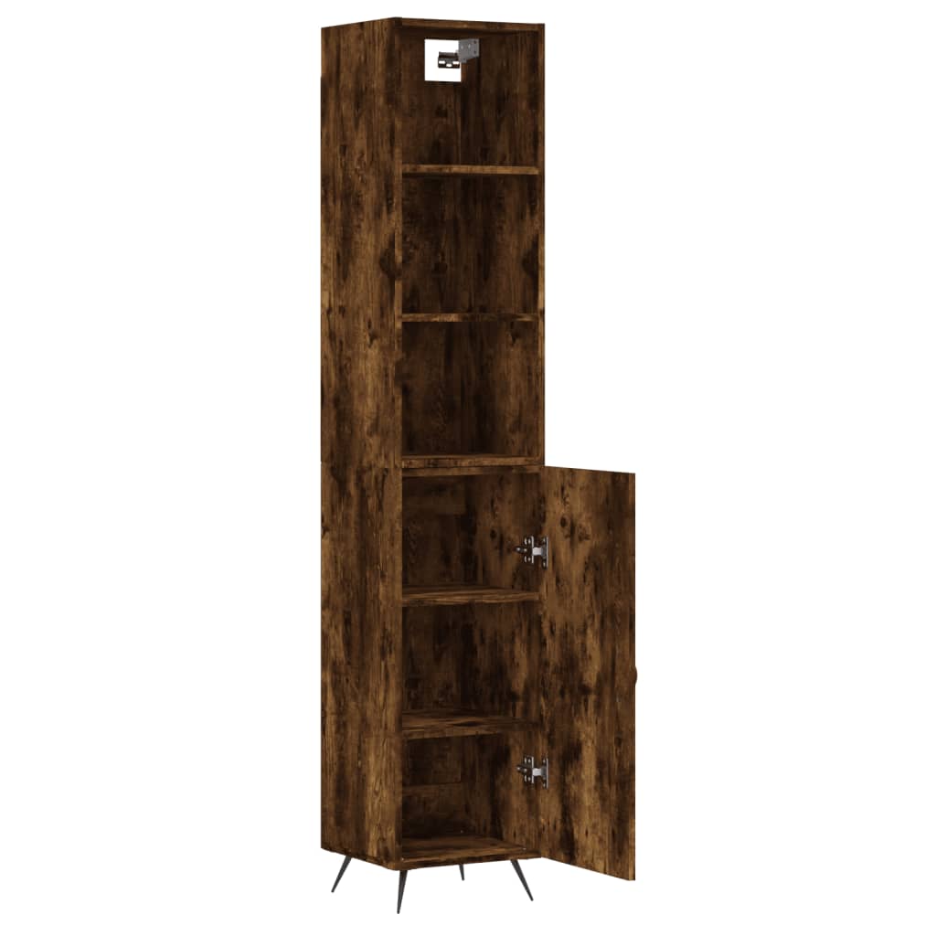 Tall cabinet, smoky oak, 34.5x34x180 cm, processed wood