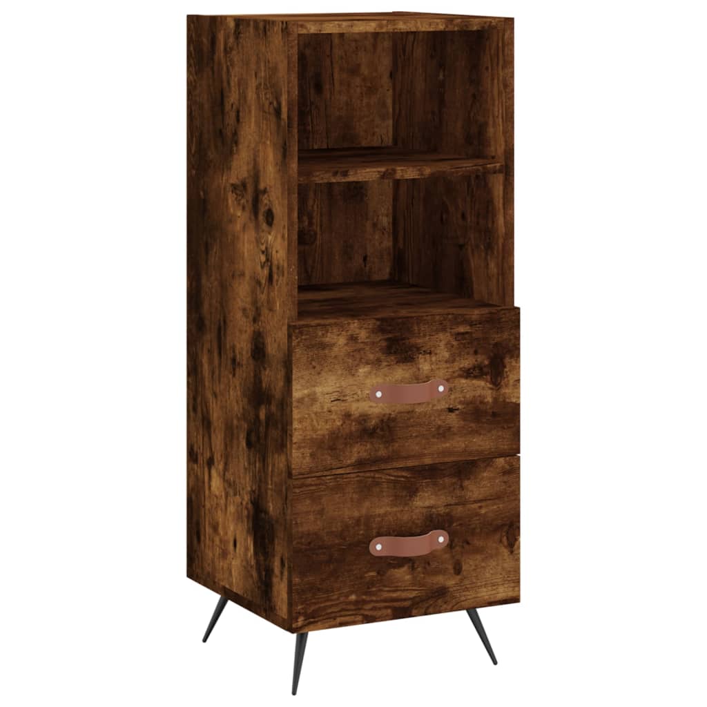 Tall cabinet, smoky oak, 34.5x34x180 cm, processed wood