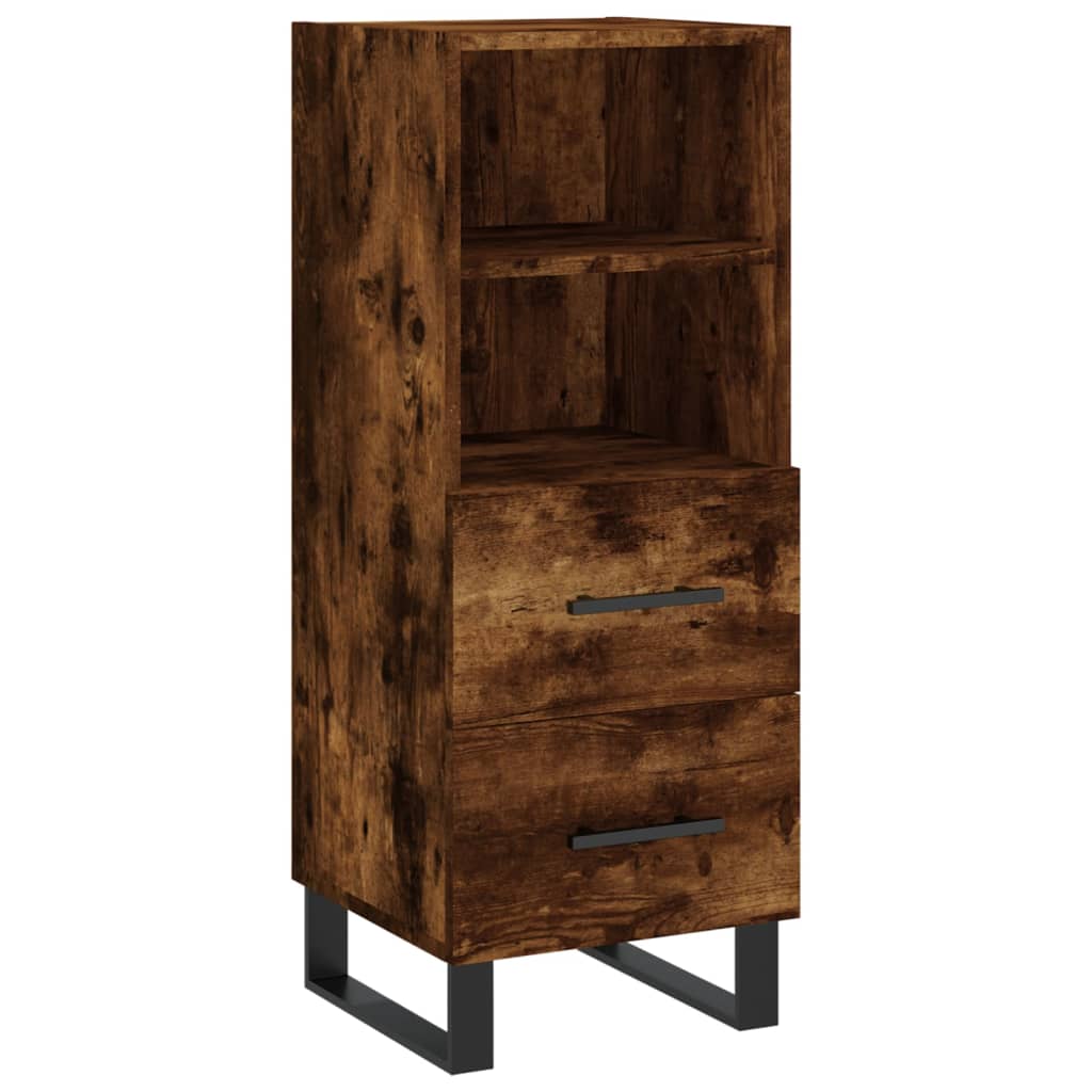 Tall cabinet, smoky oak, 34.5x34x180 cm, processed wood