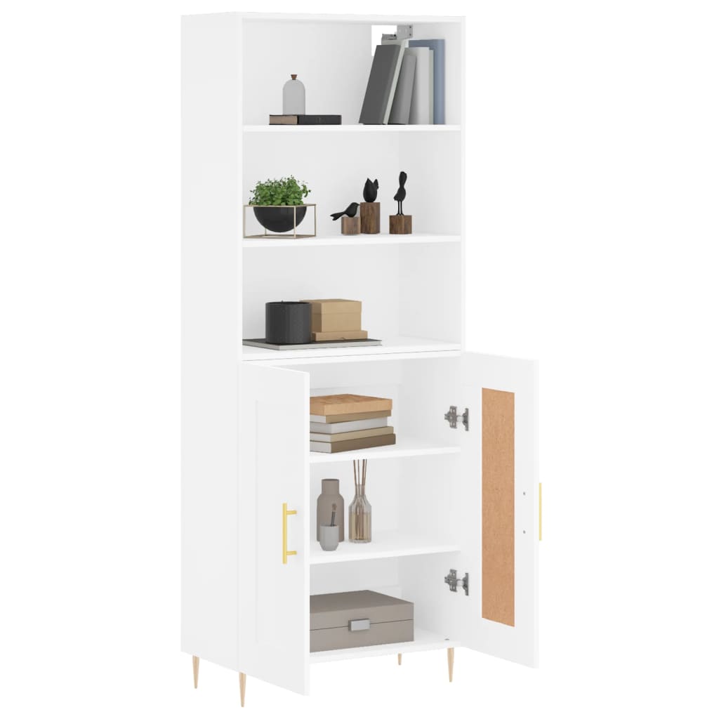 Tall cabinet, white, 69.5x34x180 cm, composite wood