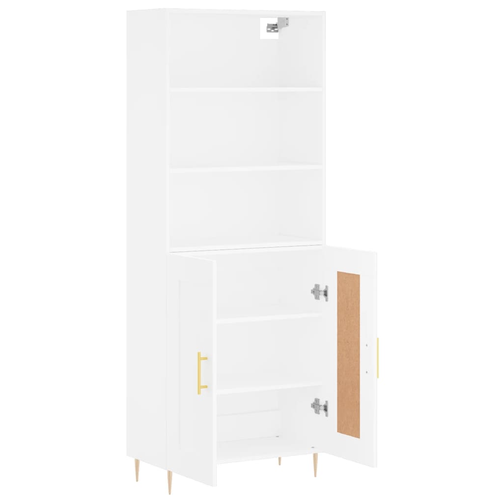 Tall cabinet, white, 69.5x34x180 cm, composite wood