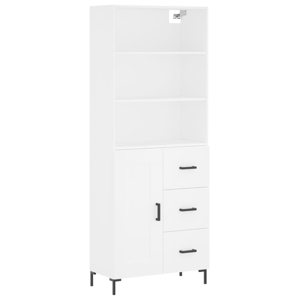 Tall cabinet, white, 69.5x34x180 cm, composite wood