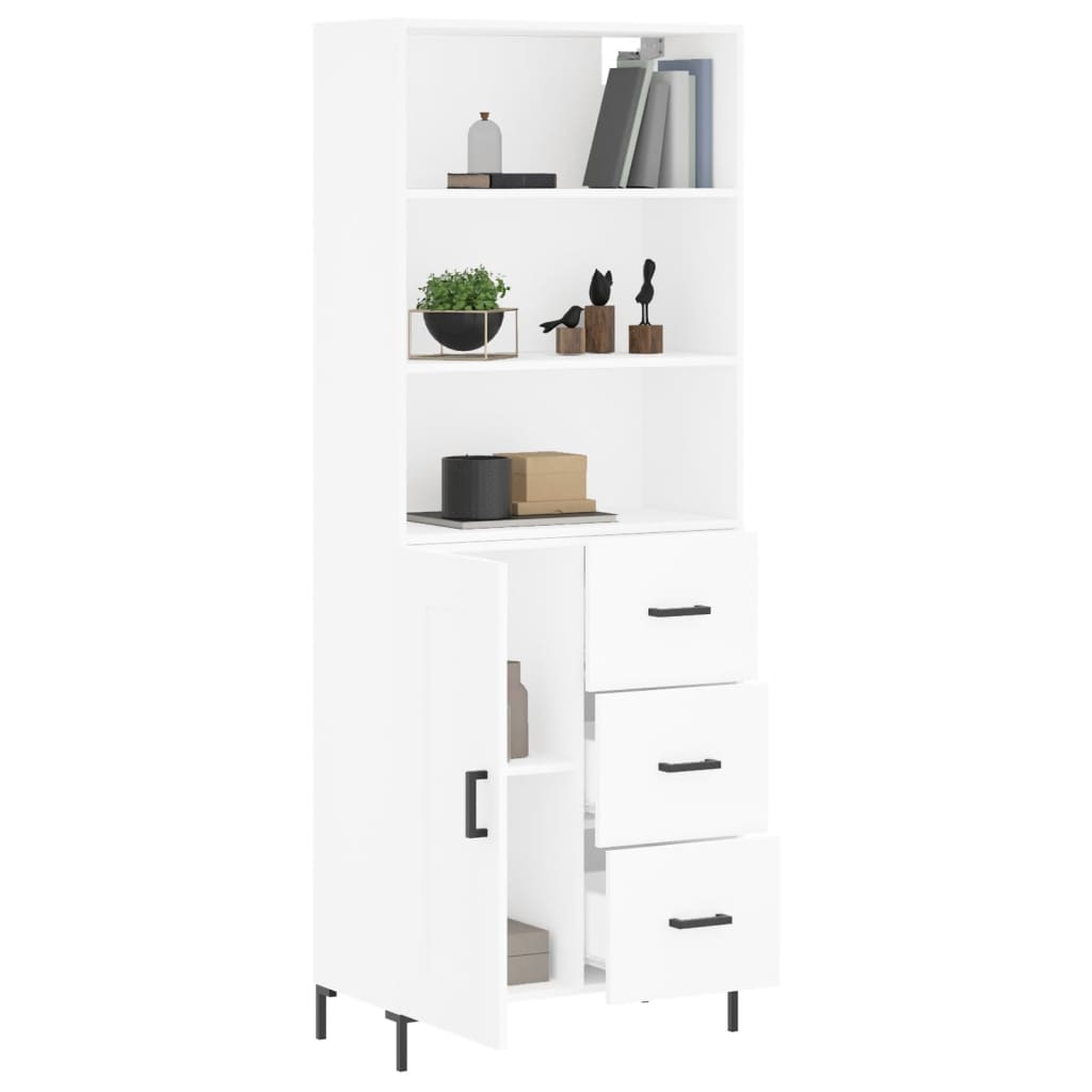 Tall cabinet, white, 69.5x34x180 cm, composite wood