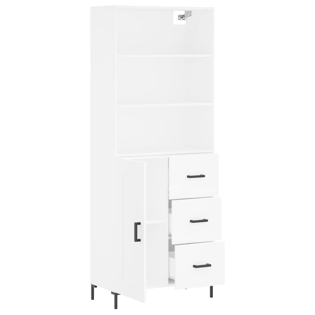 Tall cabinet, white, 69.5x34x180 cm, composite wood