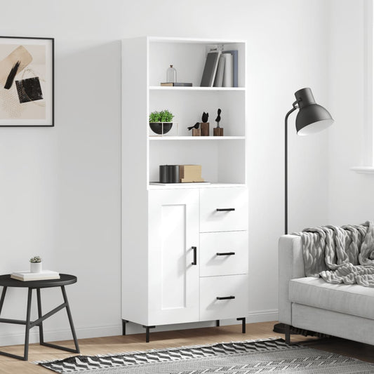 Tall cabinet, white, 69.5x34x180 cm, composite wood