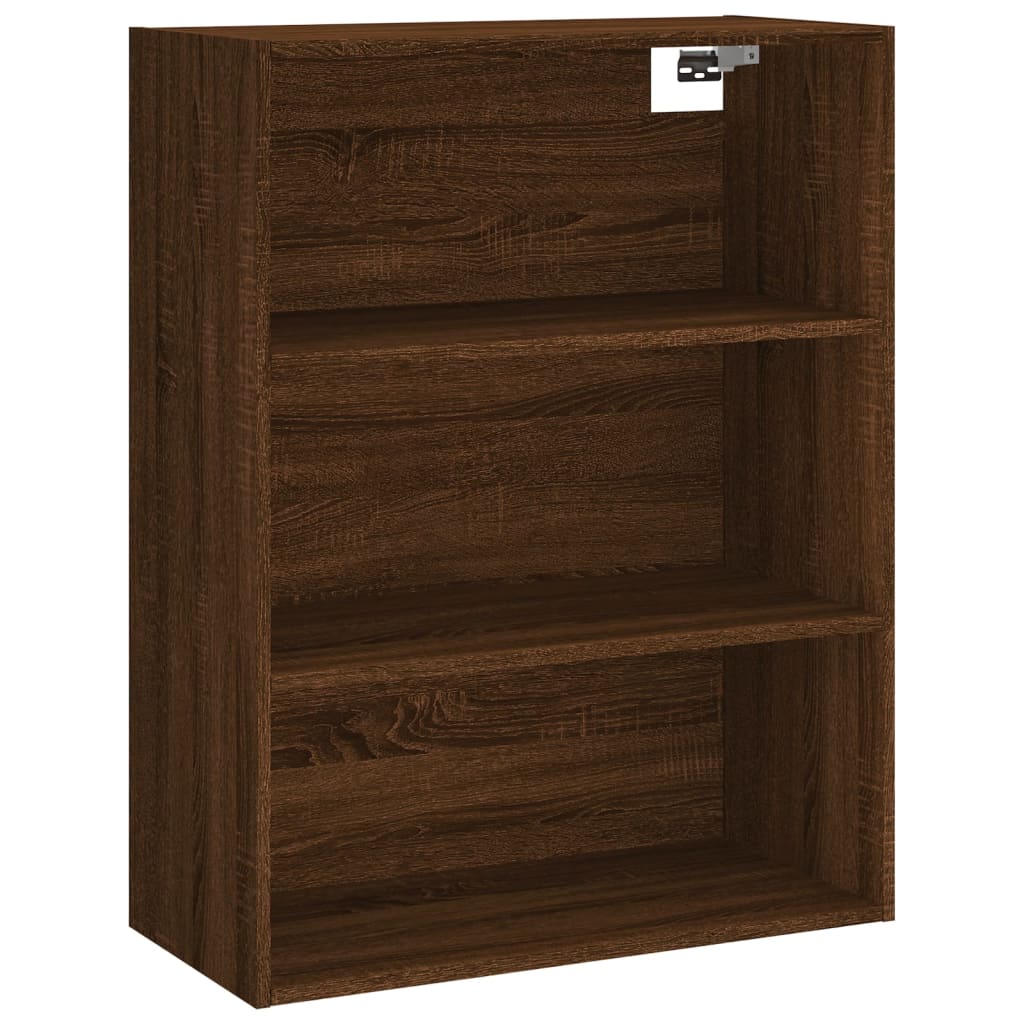 Tall cabinet, brown oak, 69.5x34x180 cm, composite wood