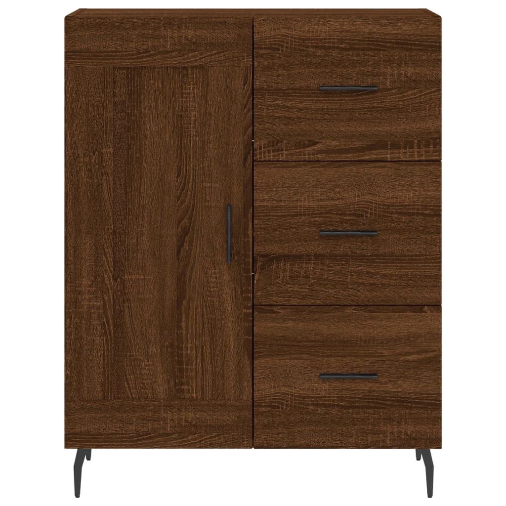 Tall cabinet, brown oak, 69.5x34x180 cm, composite wood