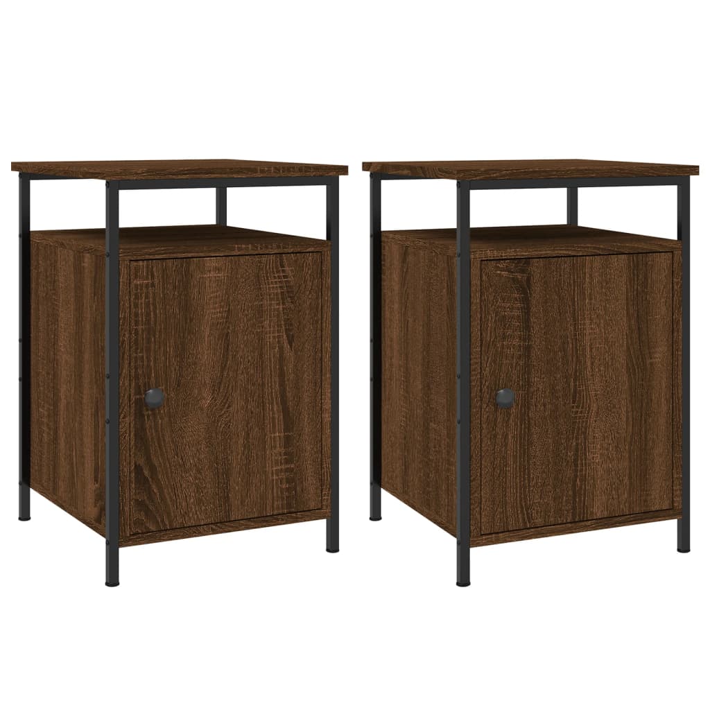 Bedside tables, 2 pcs., brown oak, 40x42x60 cm, processed wood