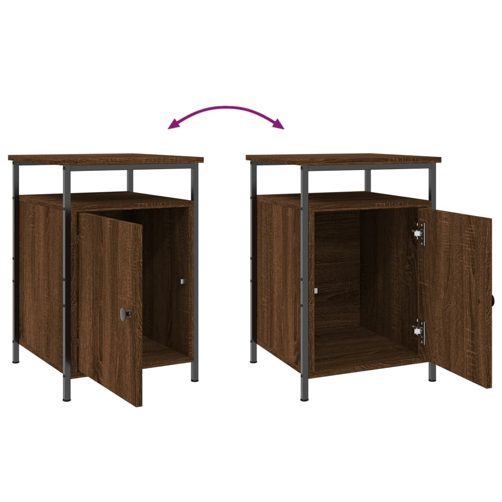 Bedside tables, 2 pcs., brown oak, 40x42x60 cm, processed wood