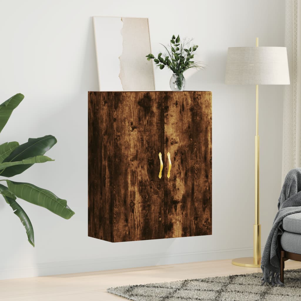 Wall-mounted cabinet, smoked oak, 69.5x34x90 cm