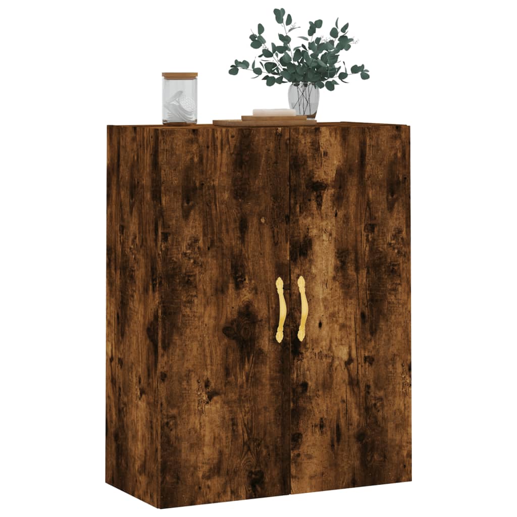 Wall-mounted cabinet, smoked oak, 69.5x34x90 cm