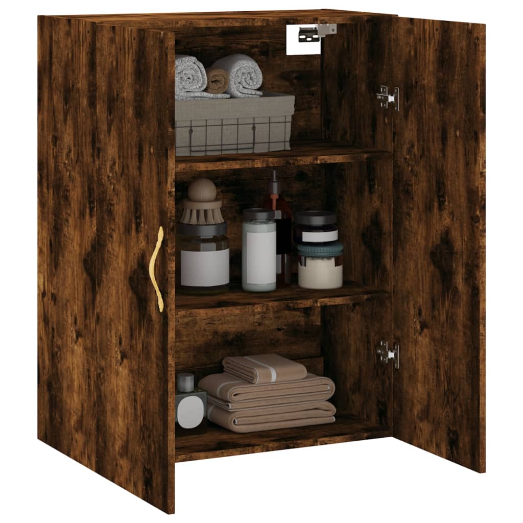 Wall-mounted cabinet, smoked oak, 69.5x34x90 cm