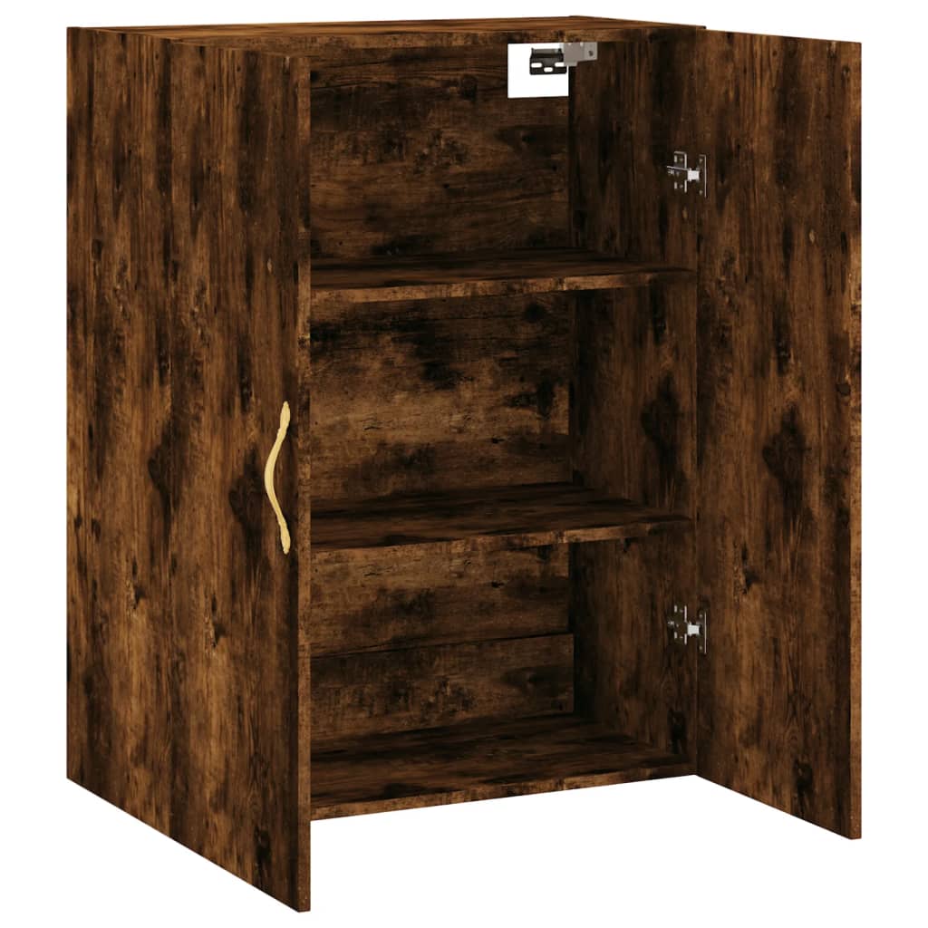 Wall-mounted cabinet, smoked oak, 69.5x34x90 cm