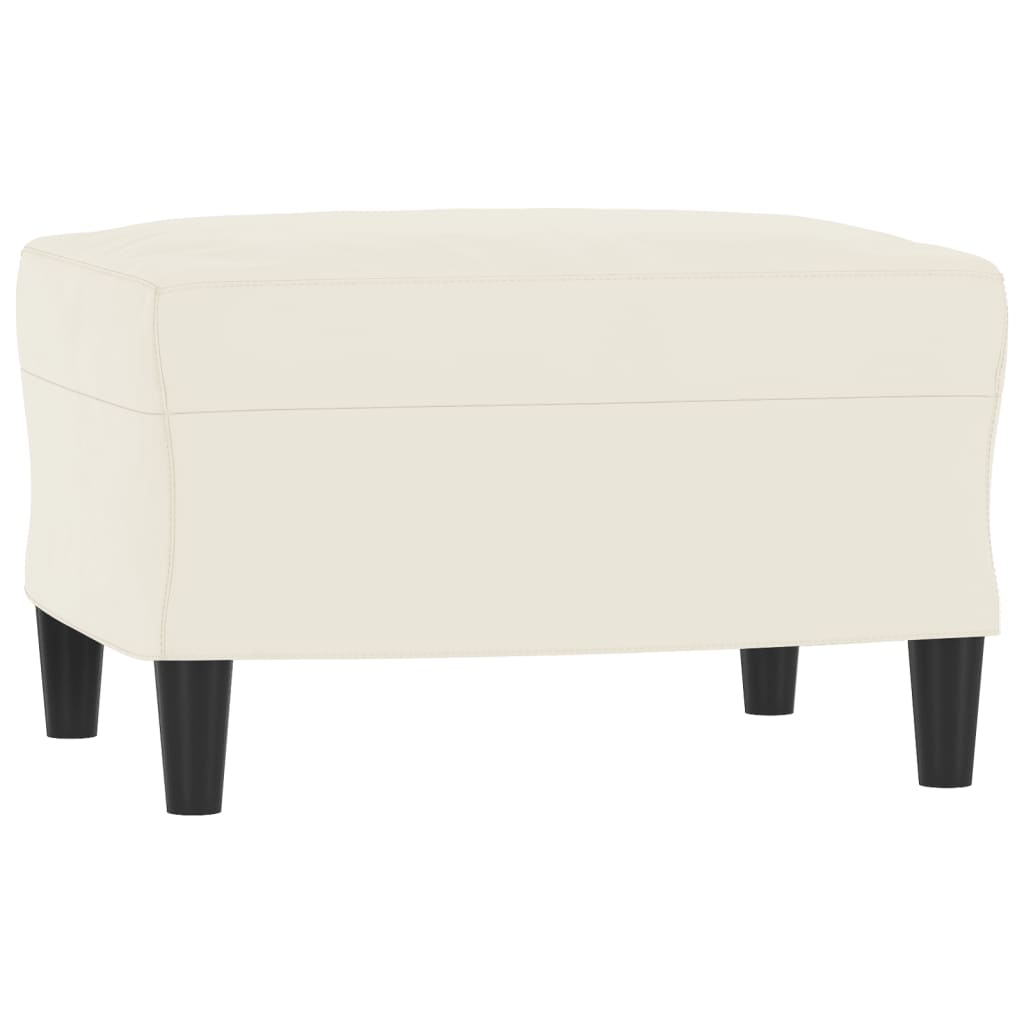 3-seater sofa with stool, cream, 180 cm, velvet