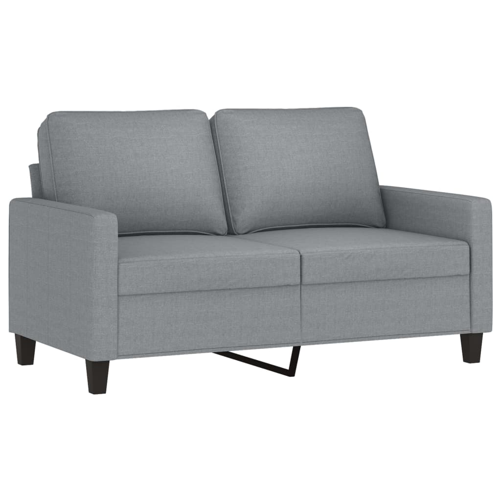 Sofa set with cushions, 2 pieces, light grey, textile