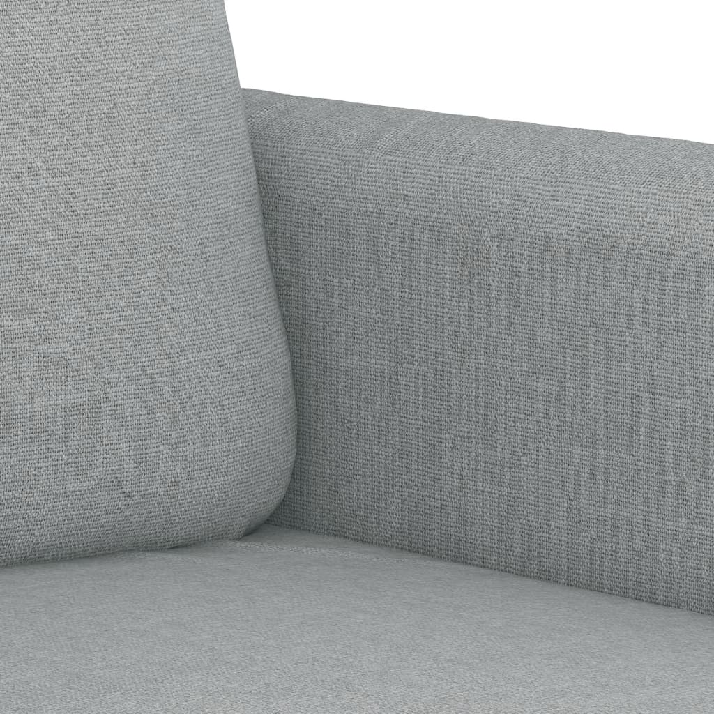 Sofa set with cushions, 2 pieces, light grey, fabric