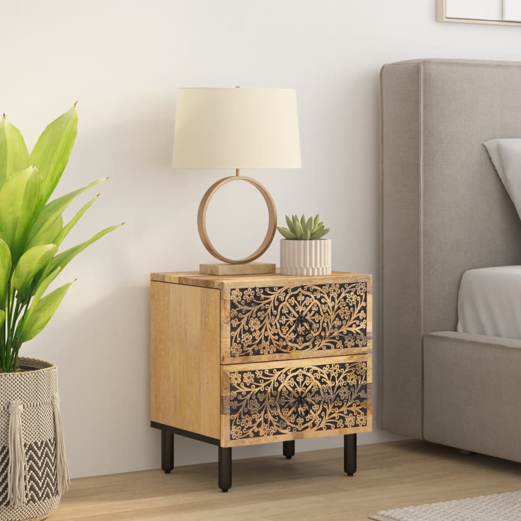 Bedside table, 40x33x46 cm, solid mango wood