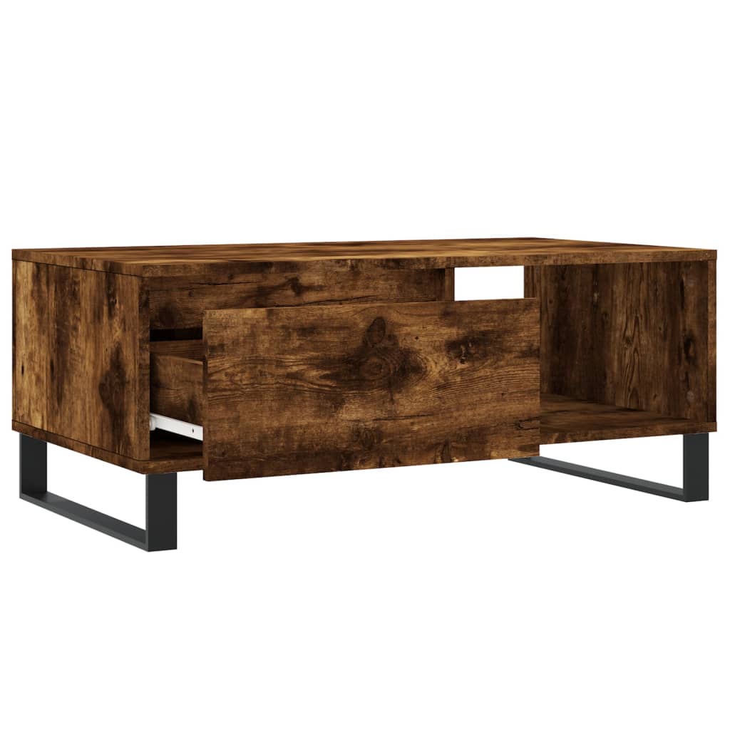 Coffee table, smoked oak, 90x50x36.5 cm, processed wood