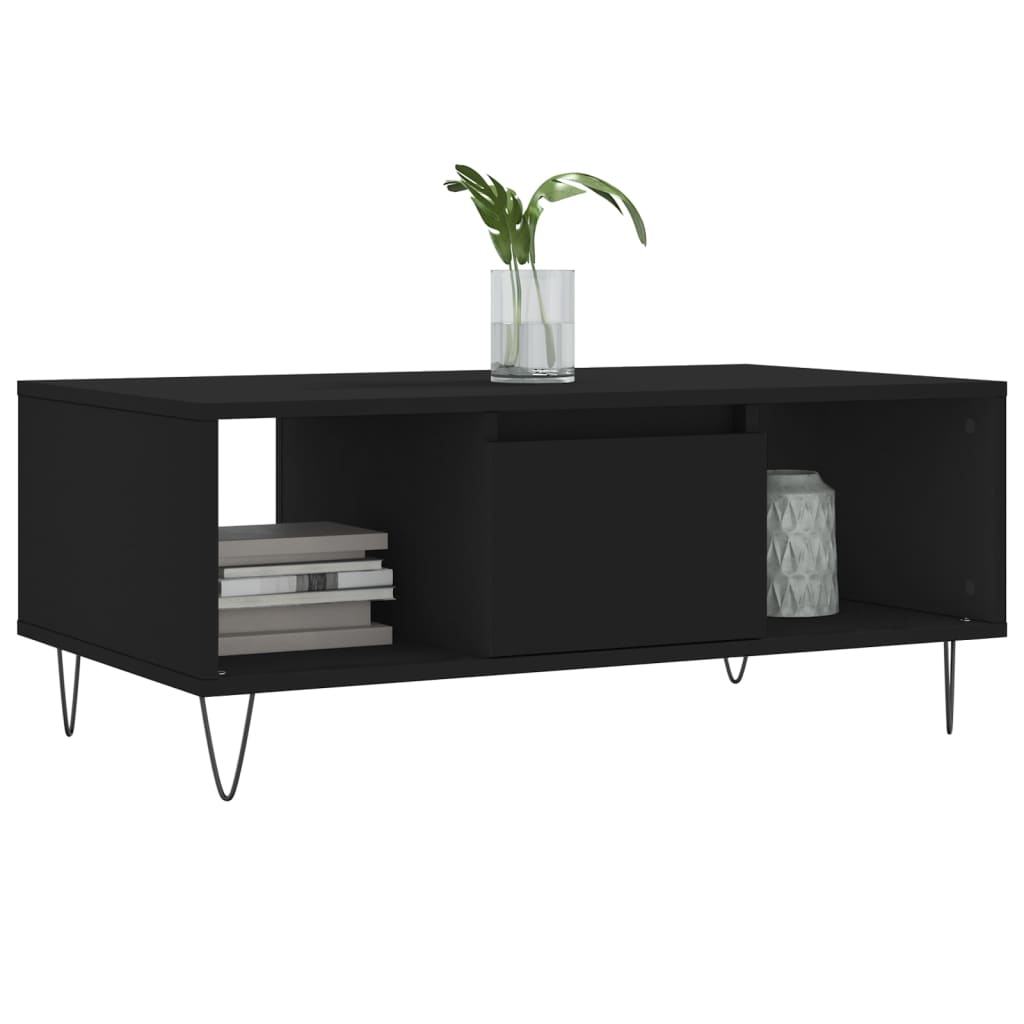 Coffee table, black, 90x50x36.5 cm, composite wood