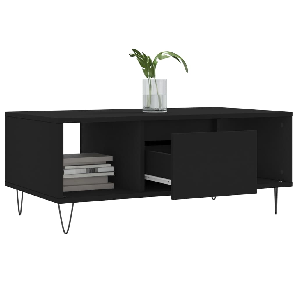 Coffee table, black, 90x50x36.5 cm, composite wood