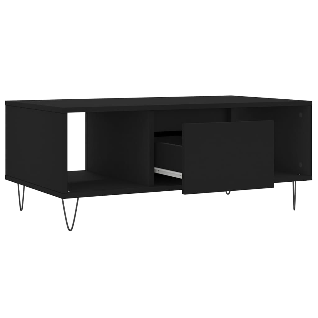 Coffee table, black, 90x50x36.5 cm, composite wood