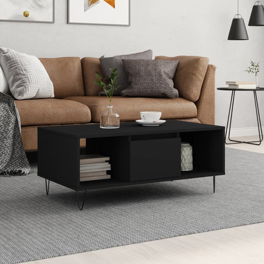 Coffee table, black, 90x50x36.5 cm, composite wood