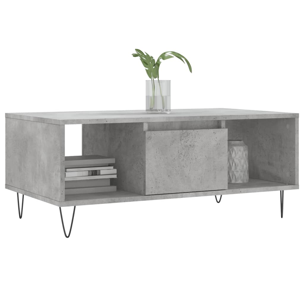 Coffee table, concrete gray, 90x50x36.5 cm, composite wood