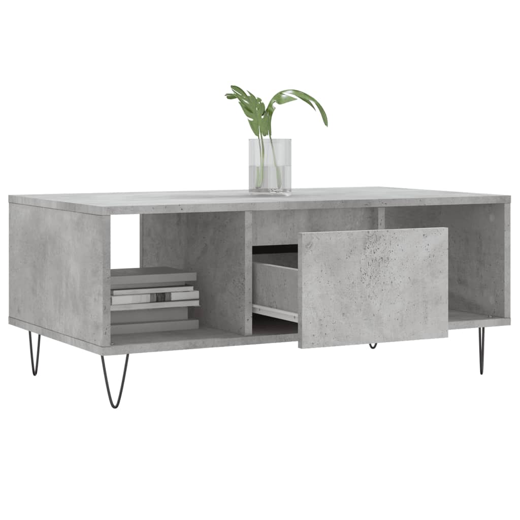 Coffee table, concrete gray, 90x50x36.5 cm, composite wood